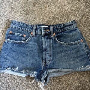 Zara Distressed Blue Jean Shorts